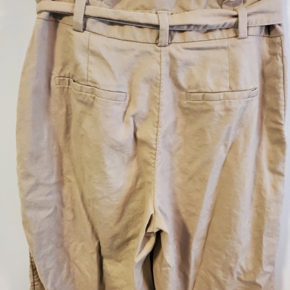 Banana Republic Blake crop khaki trousers size 6 petite linen blend lightweight - Picture 11 of 12